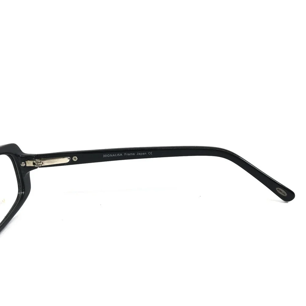Monalisa Eyeglasses Frames M8872 C1 Shiny Black Rectangle Crystals 53-17-135